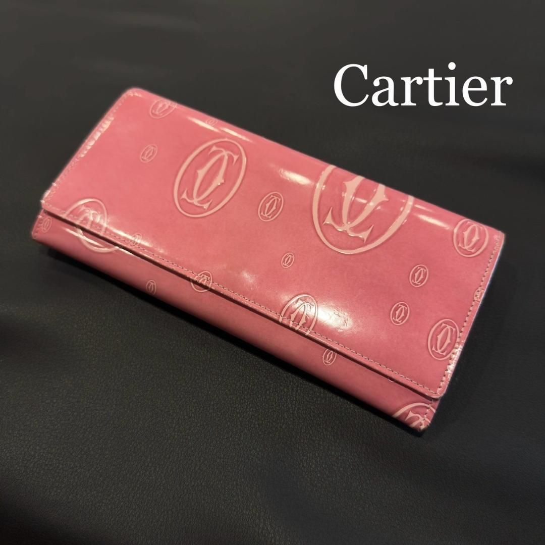 Cartier』カルティエ ロゴエンボス柄エナメルロングウォレット - メルカリ