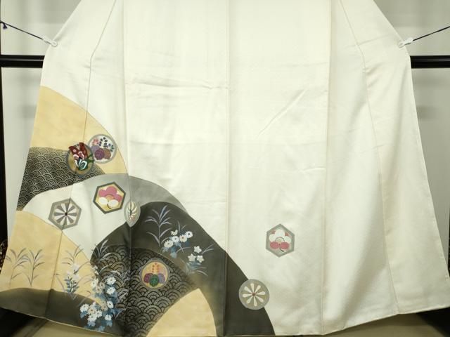 平和屋着物●訪問着　手描き　舞蝶花文　金銀彩　正絹　逸品　DAAY1973ps 平和屋着物○訪問着 手描き 舞蝶花文 金銀彩 正絹 逸品 DAAY1973ps