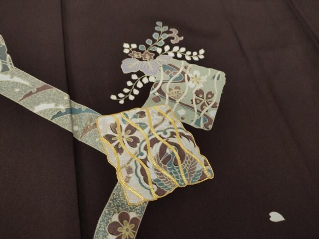 平和屋着物●訪問着　駒刺繍　破れ色紙花文　金彩　やまと誂製　正絹　逸品　DAAY1974ps 平和屋着物○訪問着 駒刺繍 破れ色紙花文 金彩 やまと誂製 正絹 逸品