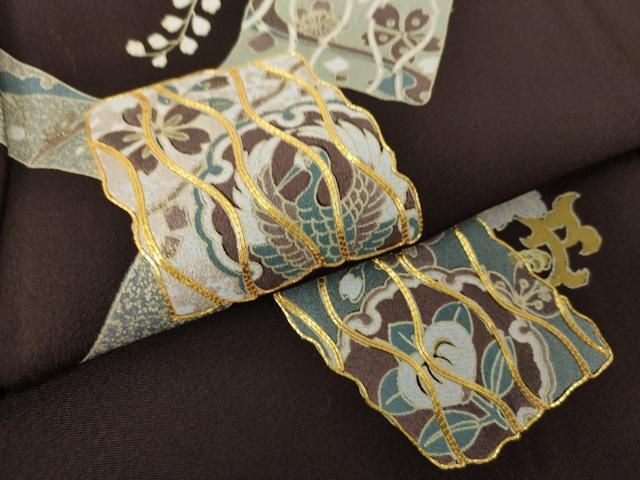 平和屋着物○訪問着 駒刺繍 破れ色紙花文 金彩 やまと誂製