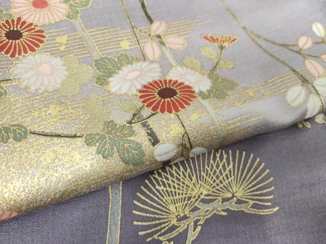 平和屋着物○訪問着 吉祥花文 暈し染め 金彩 正絹 逸品 DAAY1976ps