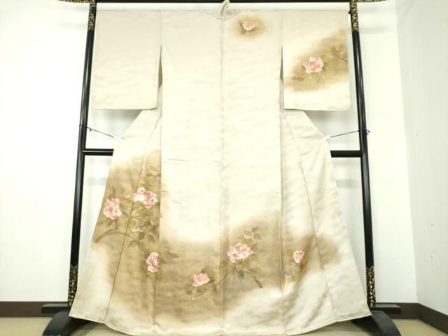 平和屋着物○訪問着 刺繍 枝花文 暈し染め 金彩 正絹 逸品 DAAY1982ps