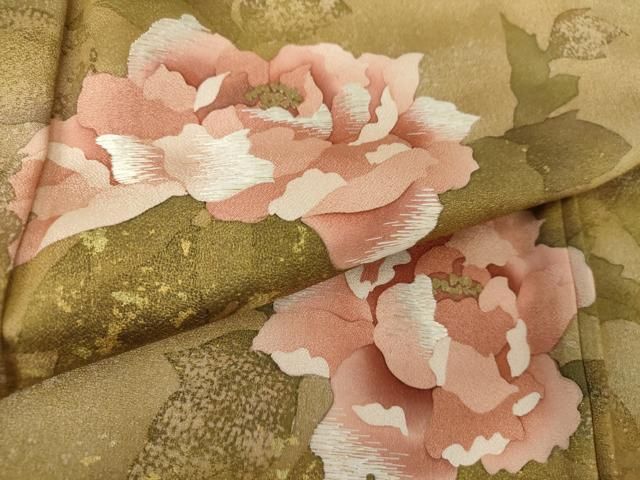 平和屋着物●訪問着　刺繍　枝花文　暈し染め　金彩　正絹　逸品　DAAY1982ps 平和屋着物○訪問着 刺繍 枝花文 暈し染め 金彩 正絹 逸品 DAAY1982ps