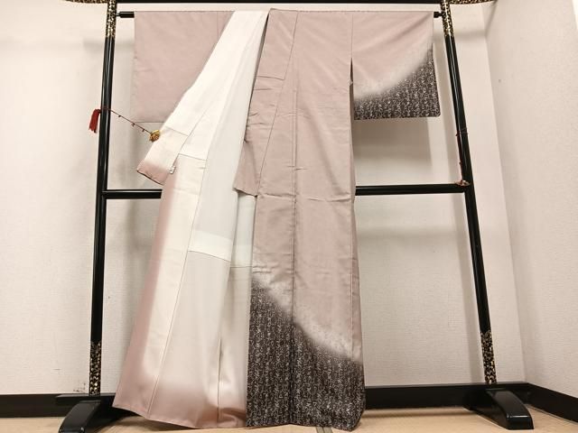 平和屋着物○訪問着 本場染大島紬 麻の葉花文 正絹 逸品 CAAZ8302vf 平和