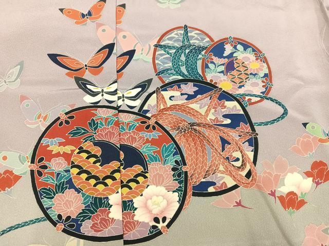 平和屋着物○十日町 加賀草木友禅の第一人者 田村哲彦 訪問着 花鼓舞蝶