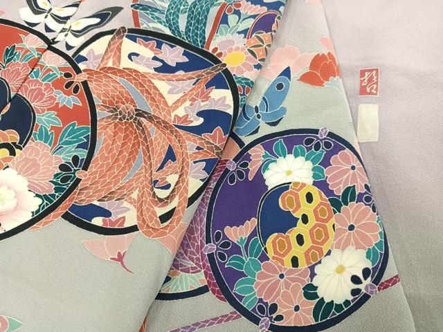 平和屋着物○十日町 加賀草木友禅の第一人者 田村哲彦 訪問着 花鼓舞蝶