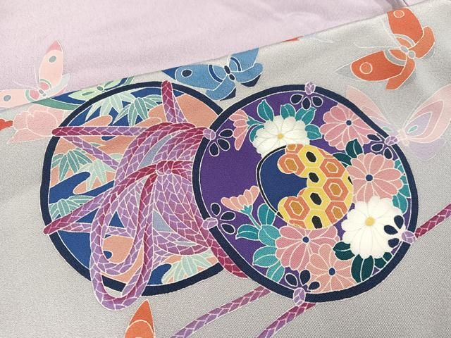 平和屋着物○十日町 加賀草木友禅の第一人者 田村哲彦 訪問着 花鼓舞蝶