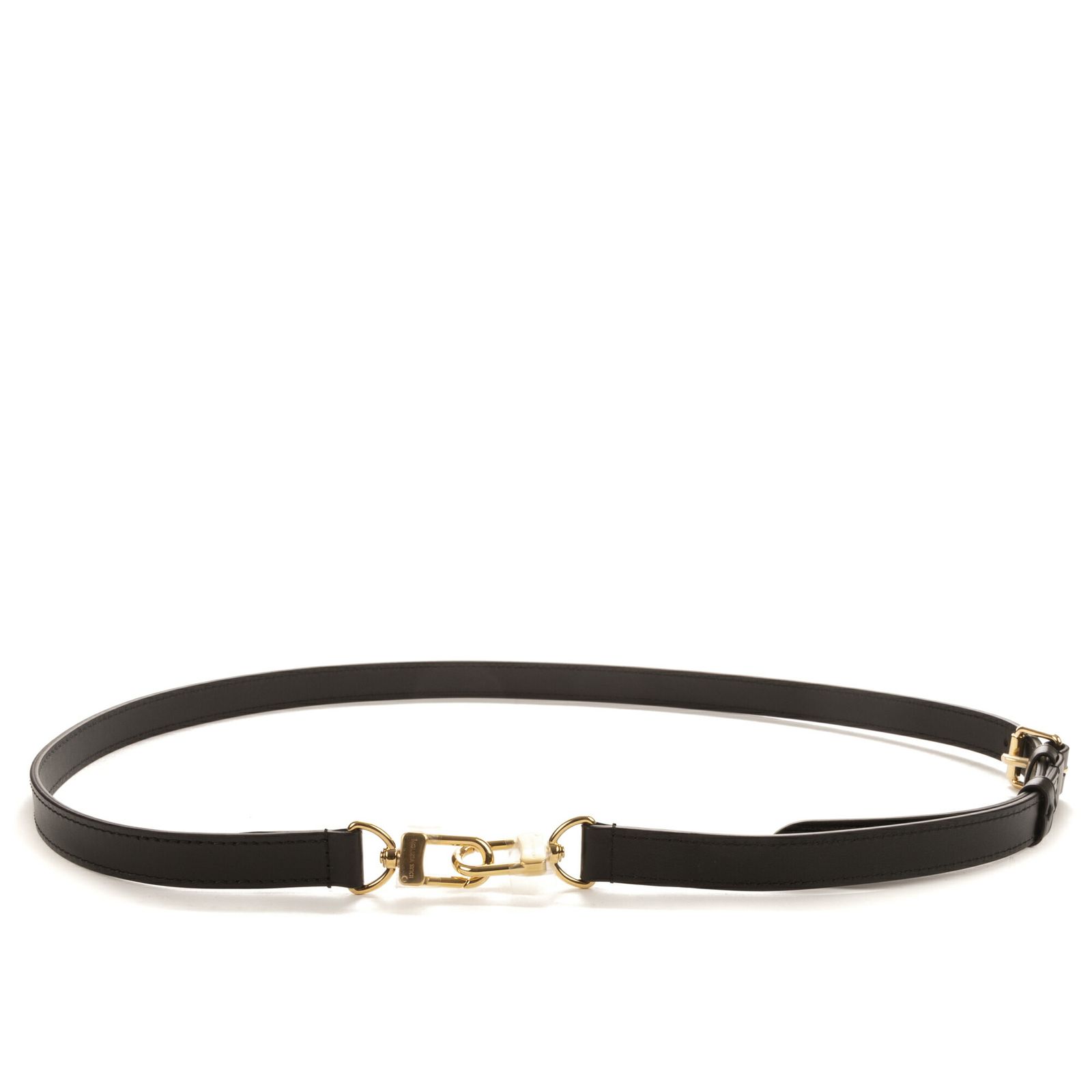 LOUIS VUITTON ルイヴィトンレザーストラップ黒カーフスキンレザーN