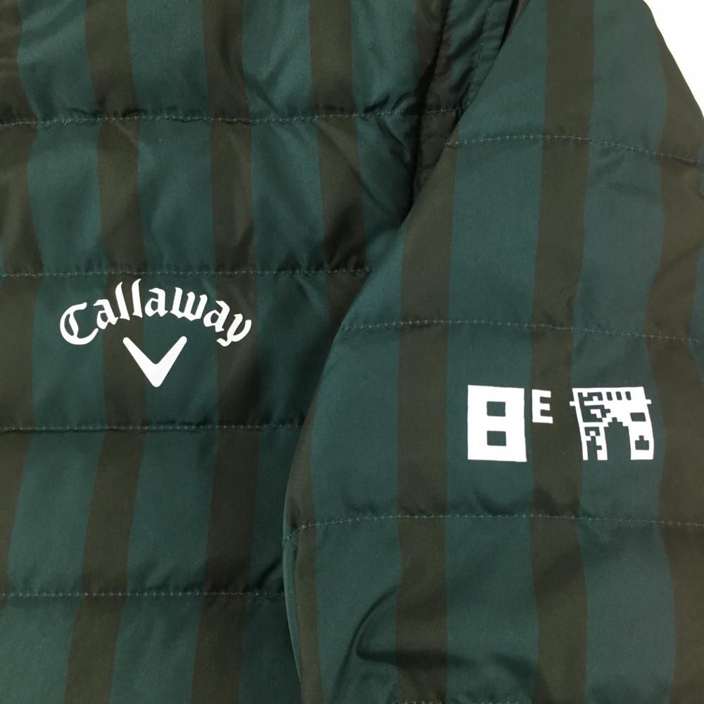 美品】キャロウェイ 2WAYダウンジャケット グリーン×カーキ ストライプ