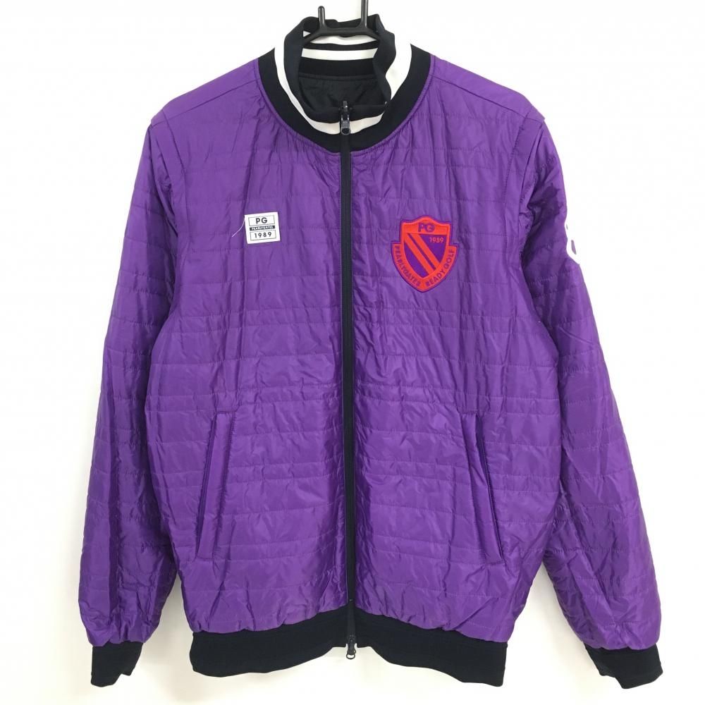 美品】パーリーゲイツ 中綿リバーシブルジャケット 黒×白 複数