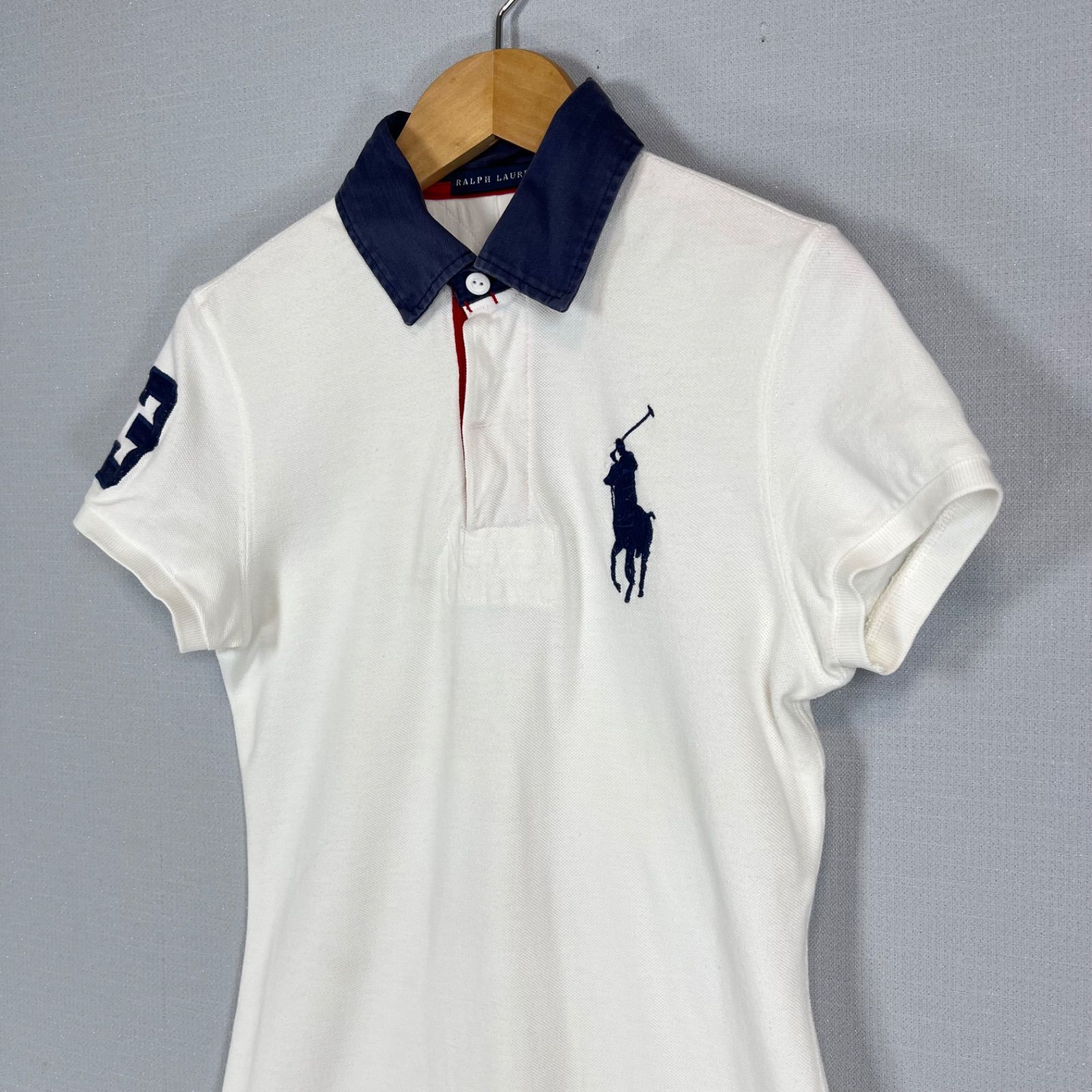美品 ラルフローレン ビッグポニー ロゴ刺繍 ナンバリング ポロシャツ y2k RALPH LAUREN ラルフローレン ビッグポニーロゴ刺繍 ナンバリング 半袖
