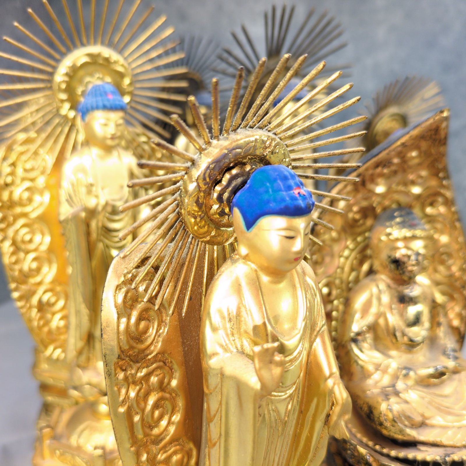 木製 金箔仕上げ 阿弥陀如来他 仏像 9体セット A557 - メルカリ