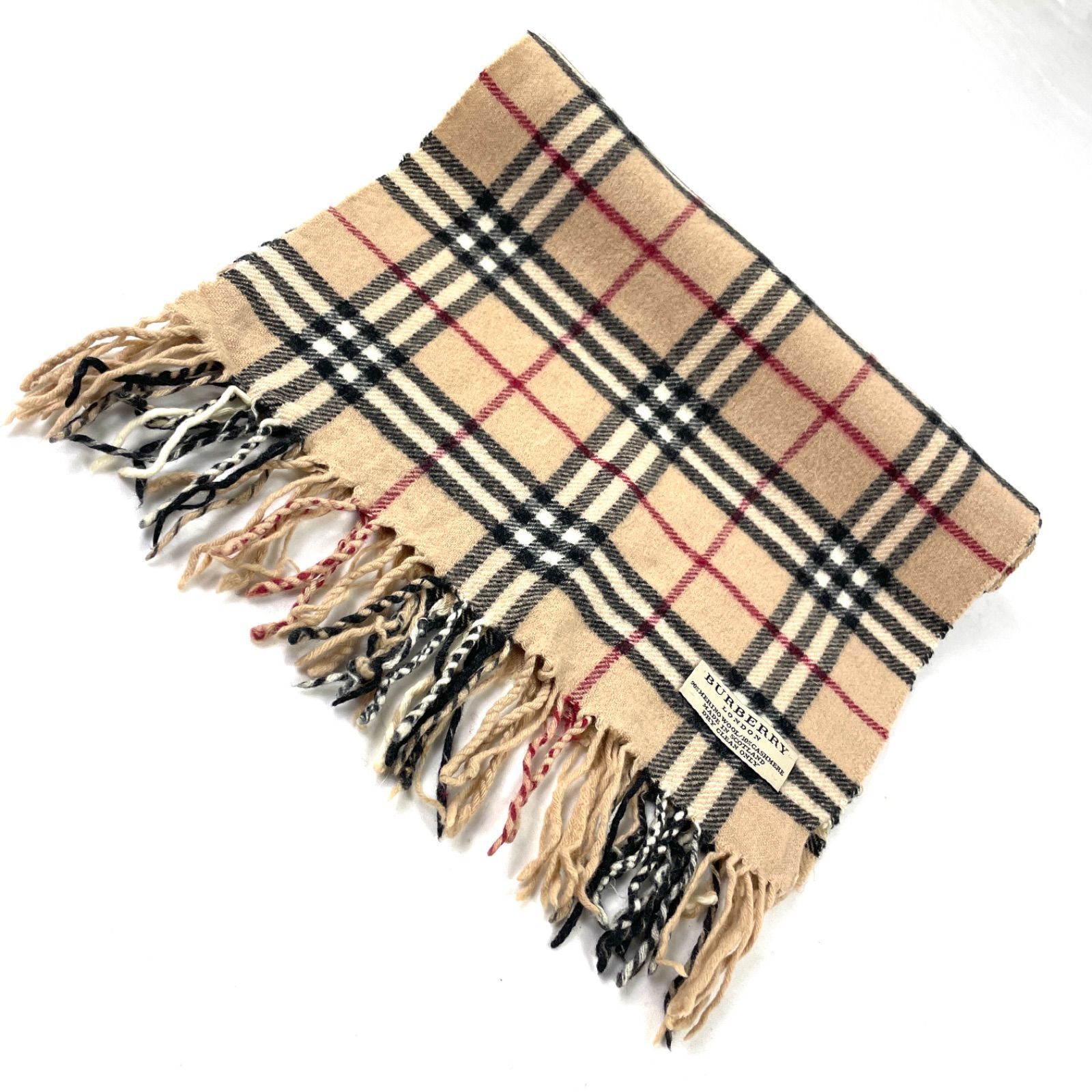 t1636 バーバリーロンドン ノバチェック スコットランド製メリノウール90 カシミア10 男女兼用 ストール 人気