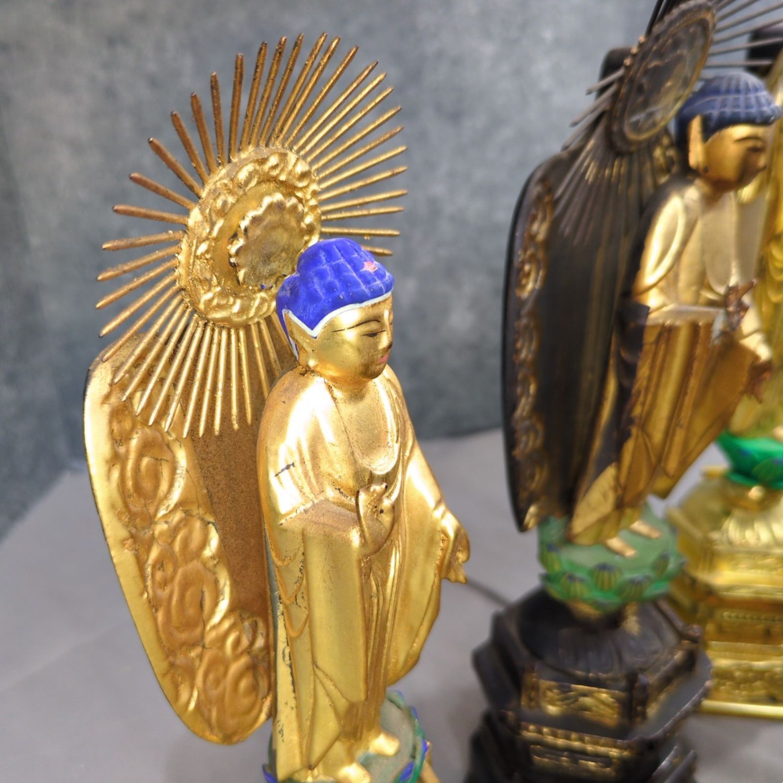 木製 金箔仕上げ 阿弥陀如来他 仏像 9体セット A557 - メルカリ