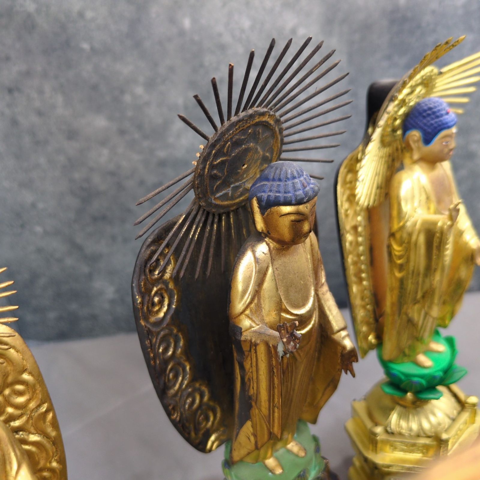 木製 金箔仕上げ 阿弥陀如来他 仏像 9体セット A557 - メルカリ