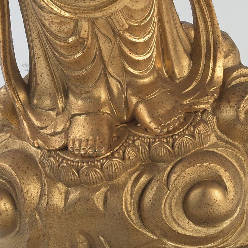 仏師 牧田秀雲作 銅鍍金 聖観世音菩薩像 仏像 置物 共箱 V R7202B