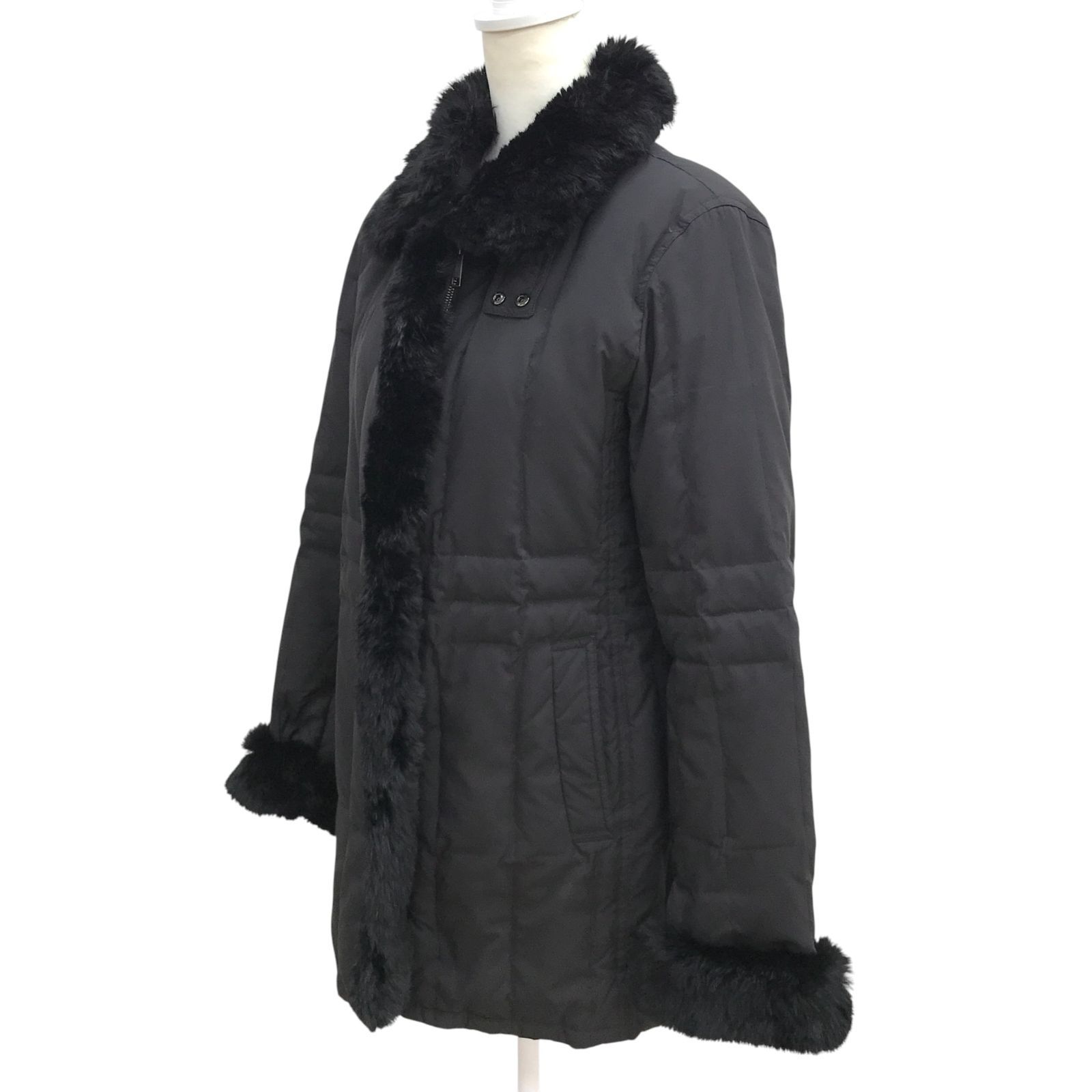 Z1558 BURBERRY LONDON バーバリー ダウンコート ミディ丈 ブラック