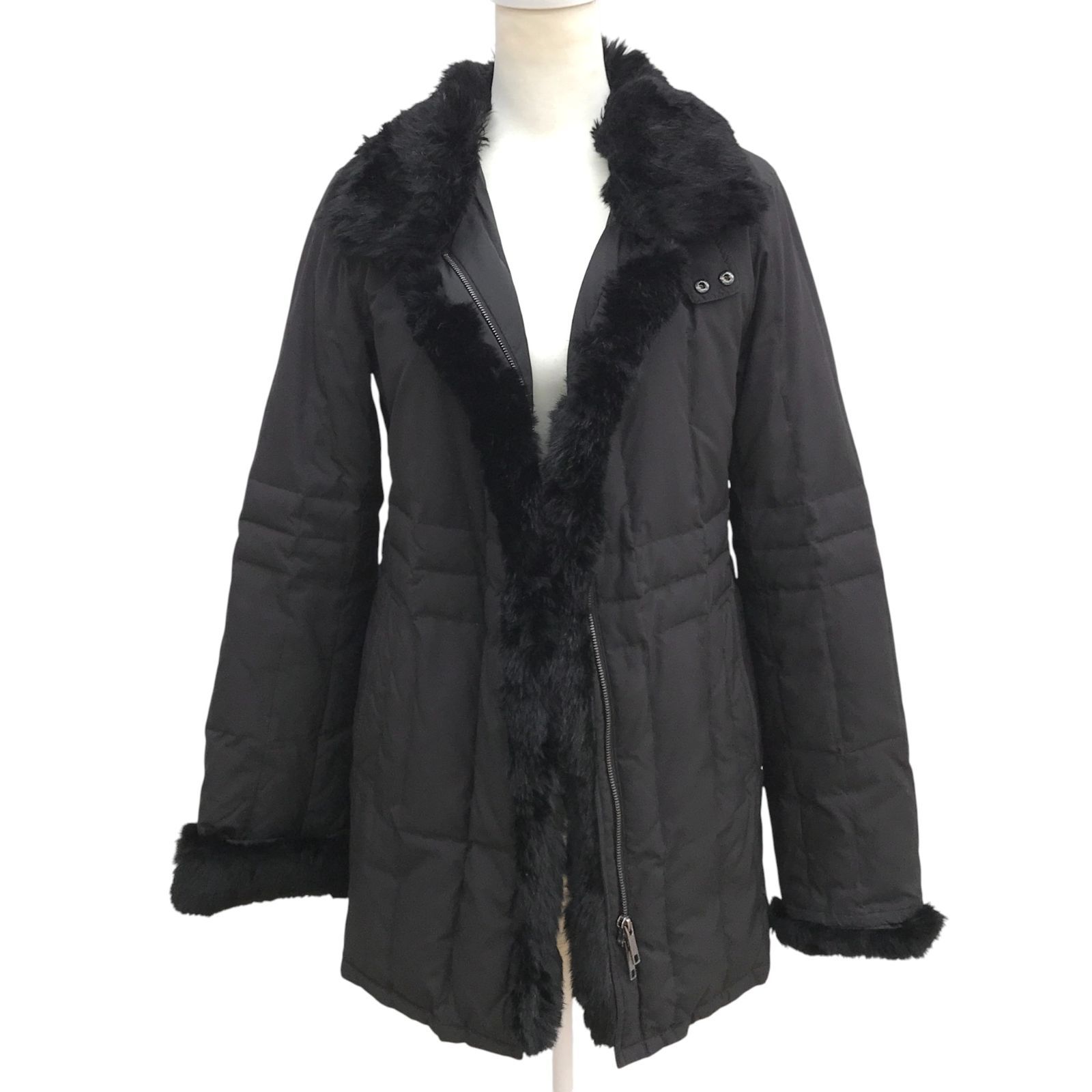 Z1558 BURBERRY LONDON バーバリー ダウンコート ミディ丈 ブラック