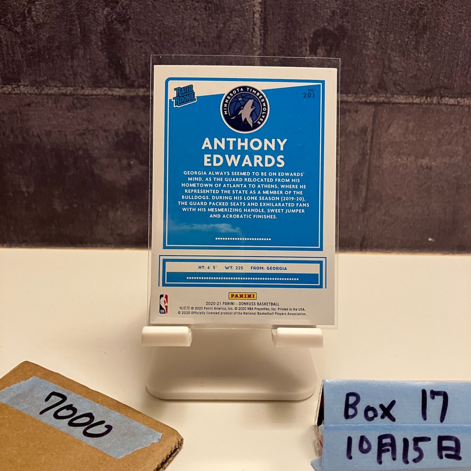 2020-21 Panini Donruss Anthony Edwards Minnesota Timberwolves 