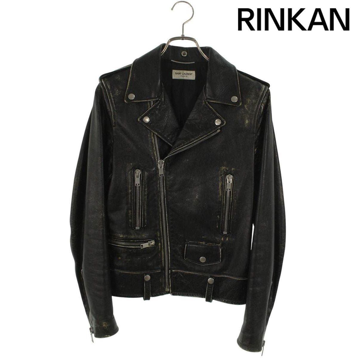 サンローランパリ 397290 Y5QD1 ヴィンテージ加工ライダースレザー