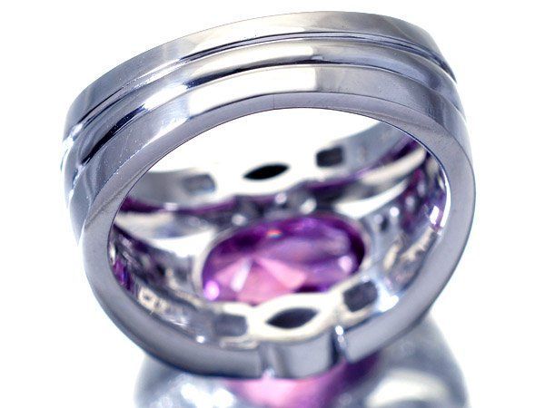 GIA パープルピンクスリランカ産サファイアリング Pt900 天然ダイヤモンド GIA パープルピンクスリランカ産サファイアリング Pt900 天然