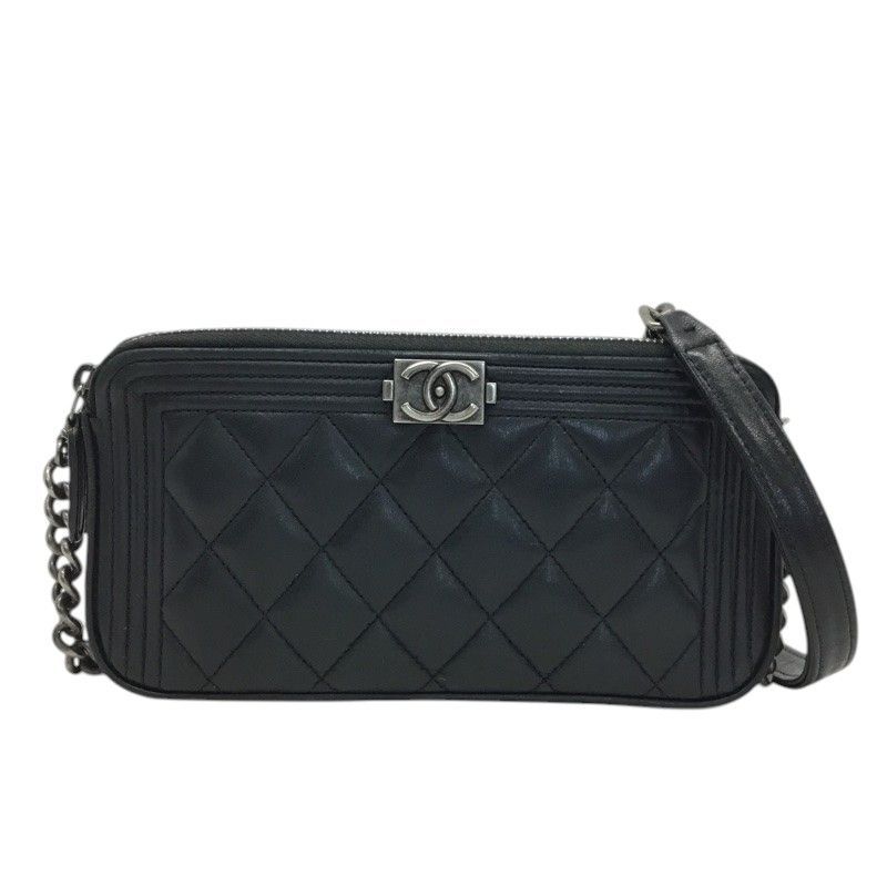 CHANEL ブラック 財布 CHANEL【シャネル】ボーイシャネル チェーンショルダー ウォレット