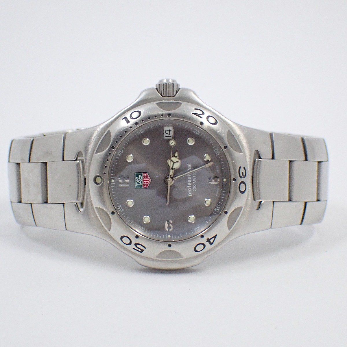 タグホイヤー キリウム クォーツ メンズ 腕時計 グレー文字盤 純正SS