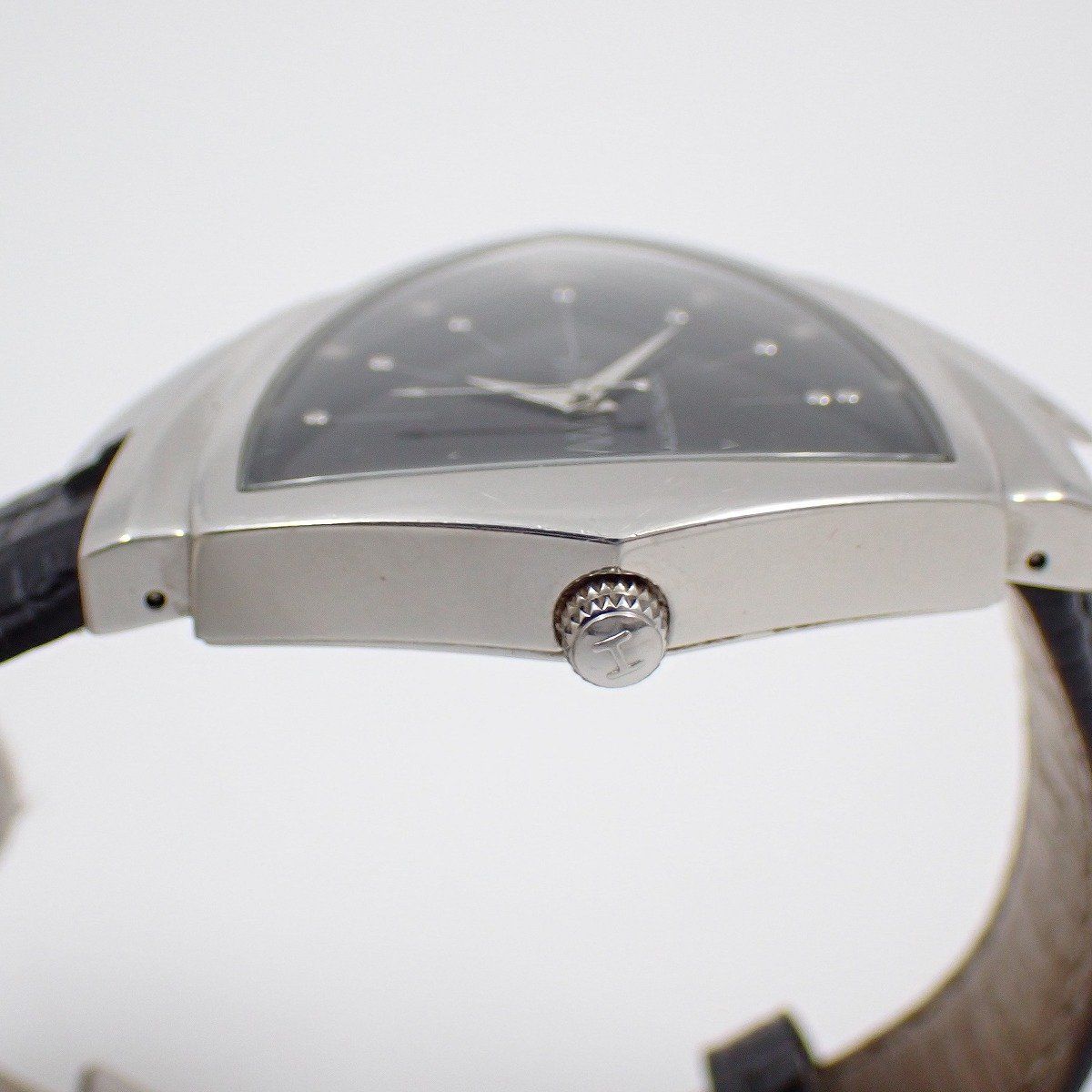 ハミルトン ベンチュラ クォーツ メンズ 腕時計 黒文字盤 純正革ベルト