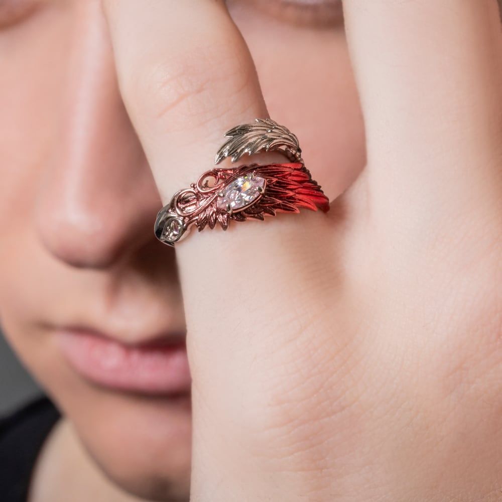 赤彩ウイングリング アルテミスキングス シルバー ジュエリーブランド