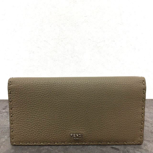 442 送料込み！ 未使用品 FENDI 長財布 7M0355 グレージュ