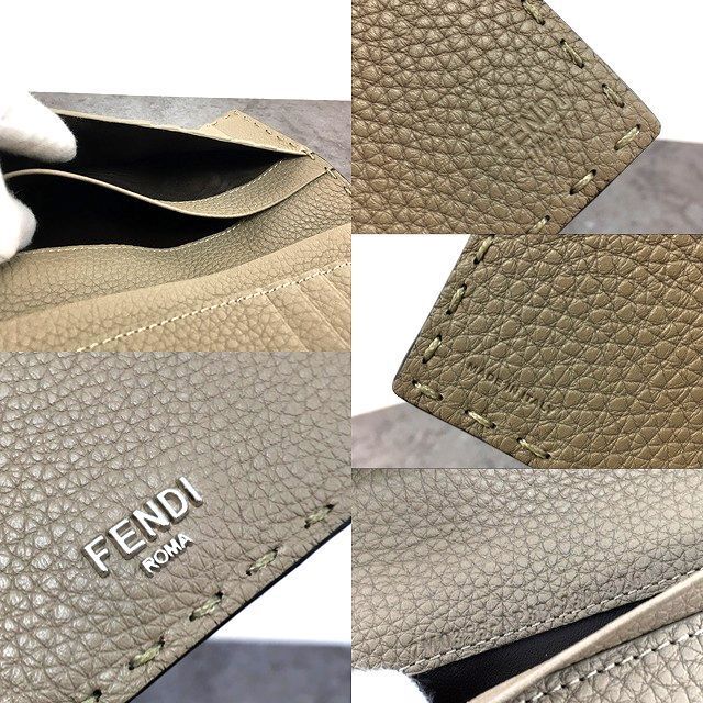 未使用品 FENDI 長財布 7M0355 グレージュ セレリア レザー 442 442 送料込み！ 未使用品 FENDI 長財布 7M0355 グレージュ セレリア