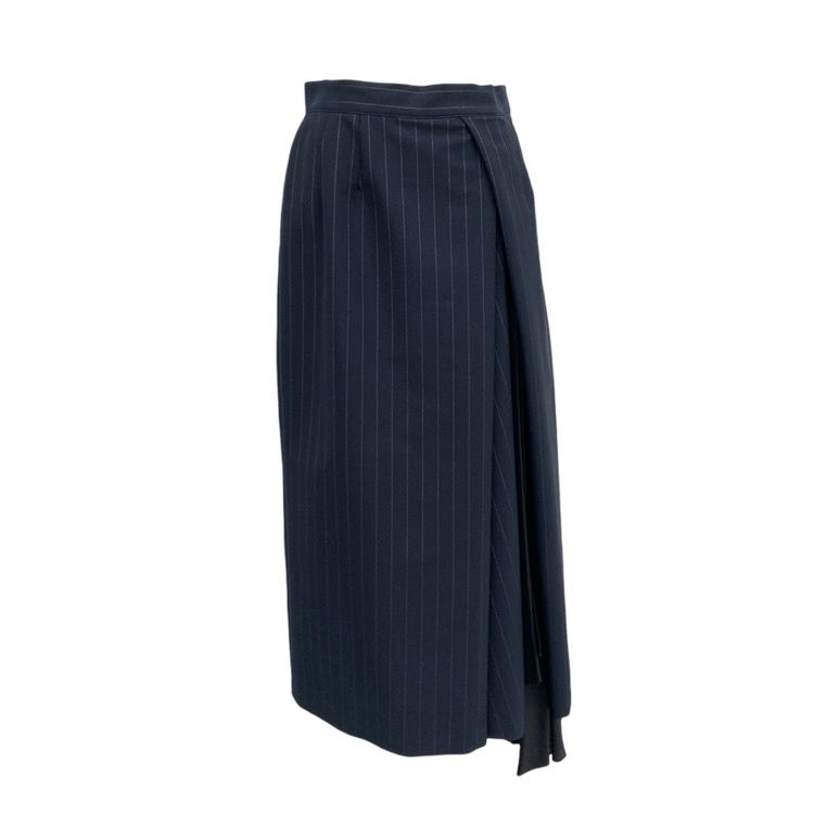 Chika Kisada チカキサダ ドレープ付ストライプスカート ネイビー 2 CS-23156