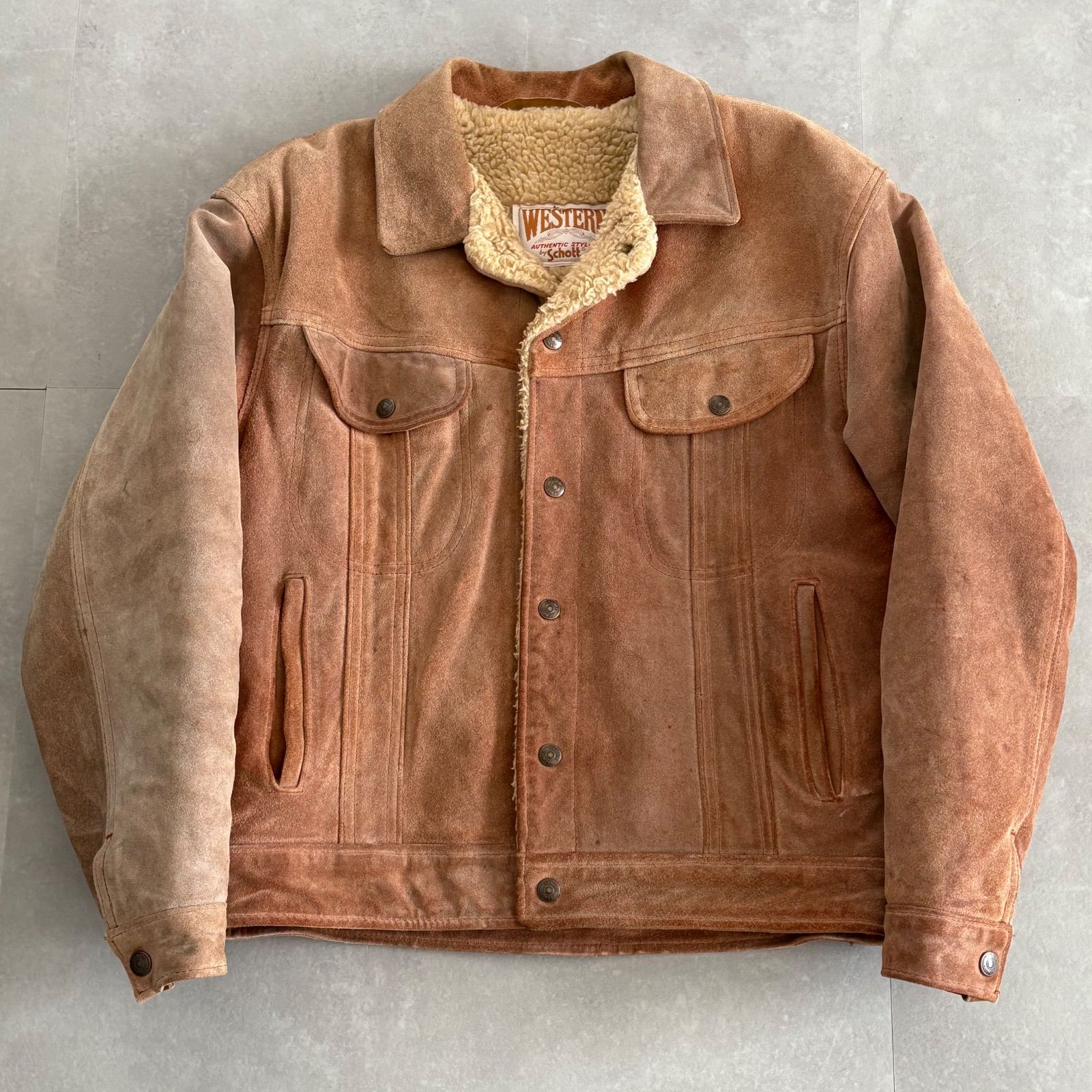 味あり SCHOTT ショット 80s WESTERN 裏ボア レザージャケット ランチジャケット 40サイズ メンズL位