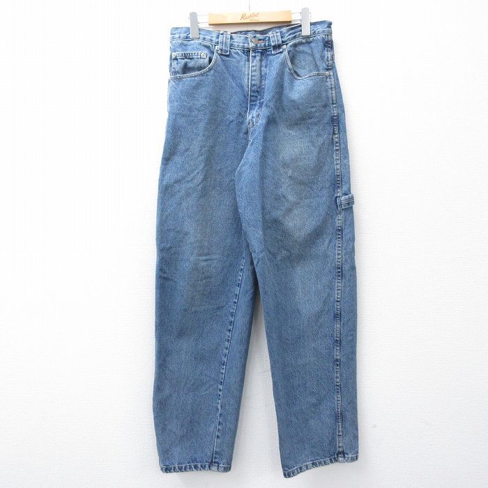 W32/古着 ゲス GUESS ペインター パンツ メンズ 90s コットン 紺