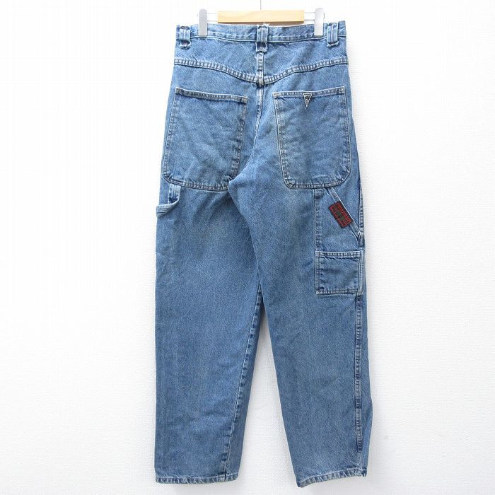 W32/古着 ゲス GUESS ペインター パンツ メンズ 90s コットン 紺