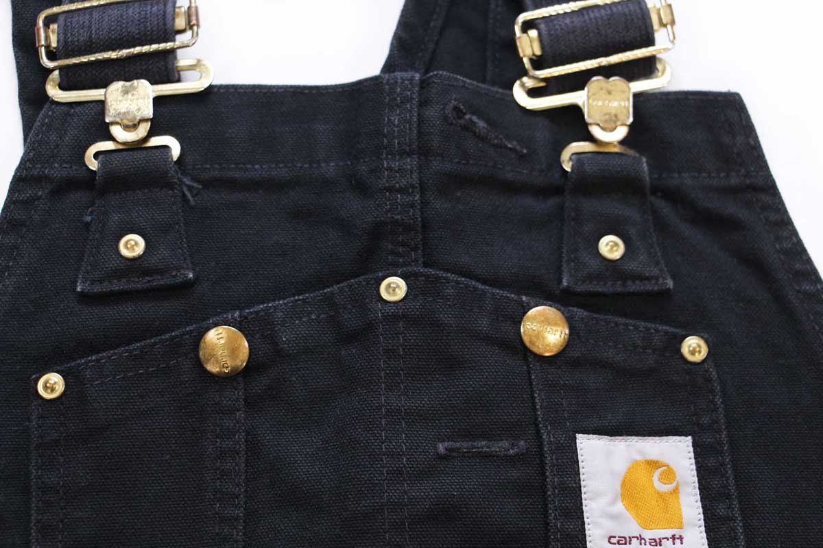 carharttカーハート ダブルニー ダック地 オーバーオール 黒 W32 L30