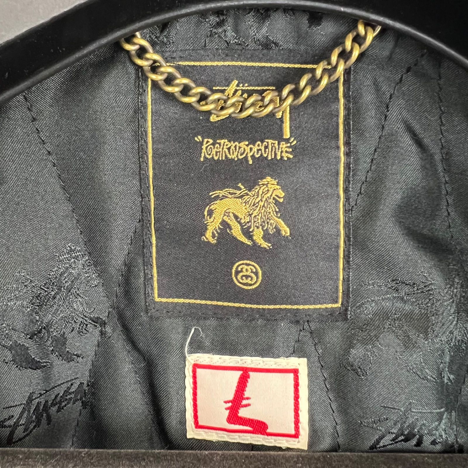 STUSSY NEXUS7 30th RETROSPECTIVE leather sleeve varsity jacket L