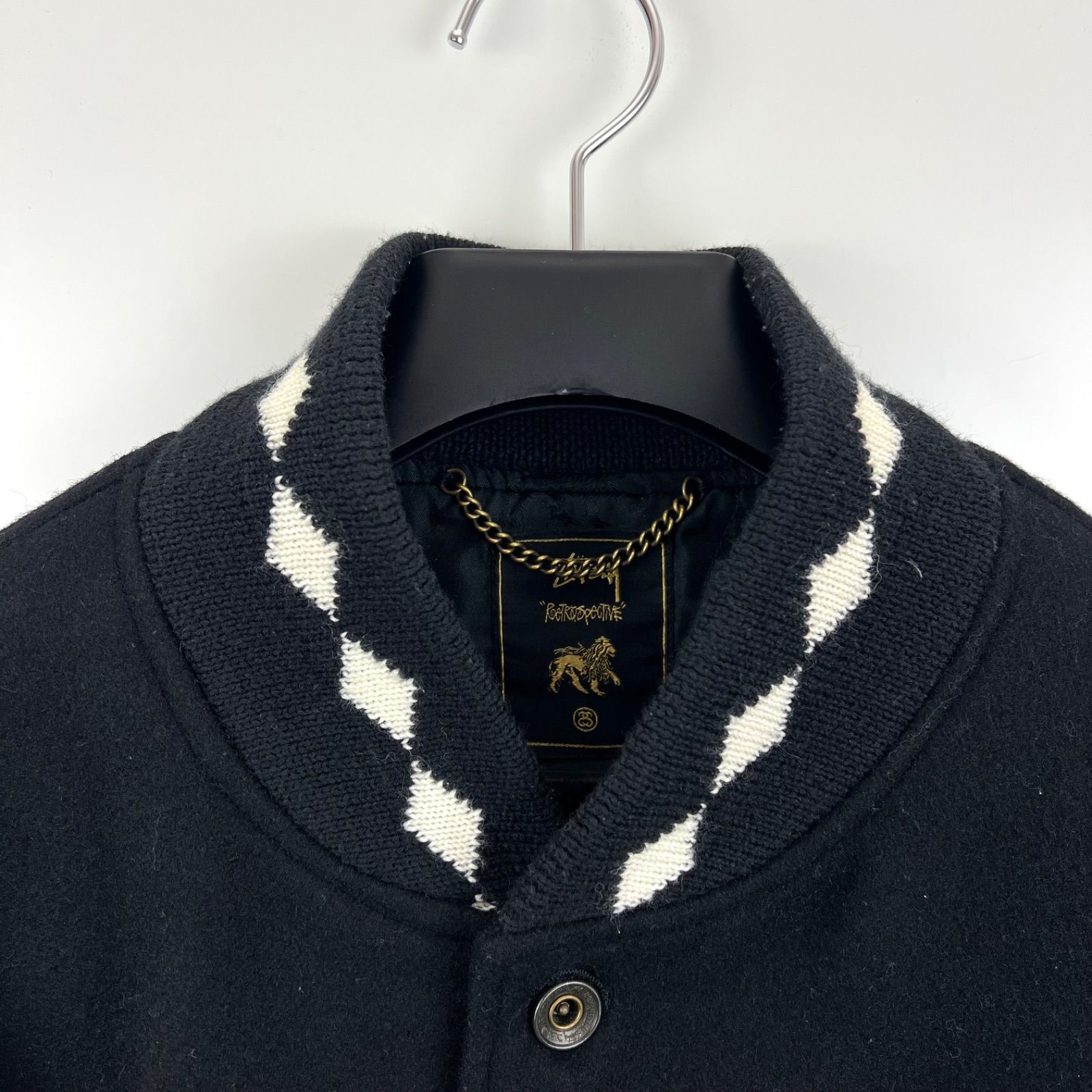 STUSSY NEXUS7 30th RETROSPECTIVE leather sleeve varsity jacket L