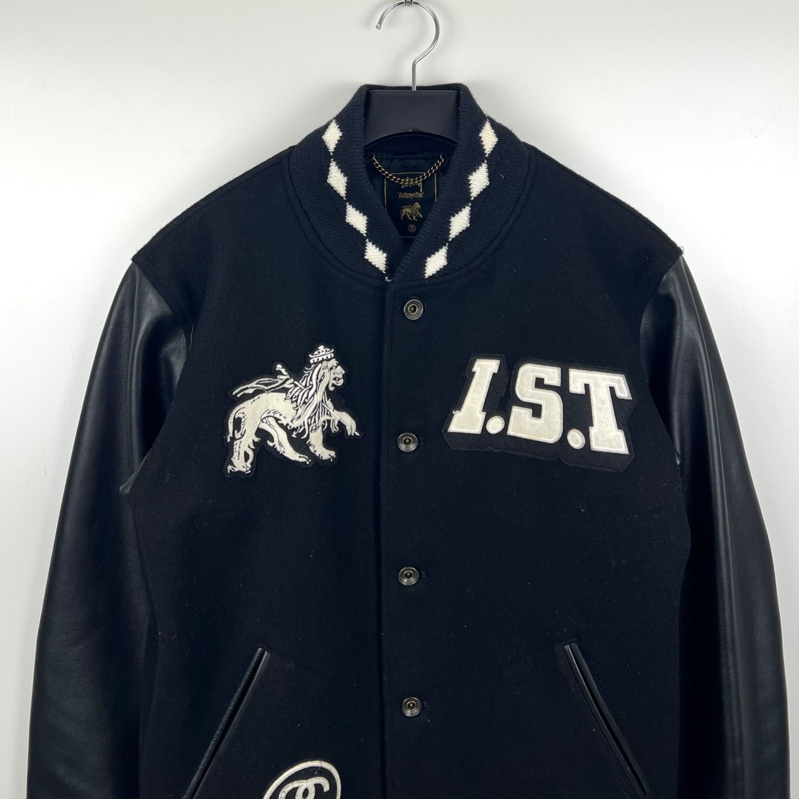 STUSSY NEXUS7 30th RETROSPECTIVE leather sleeve varsity jacket L