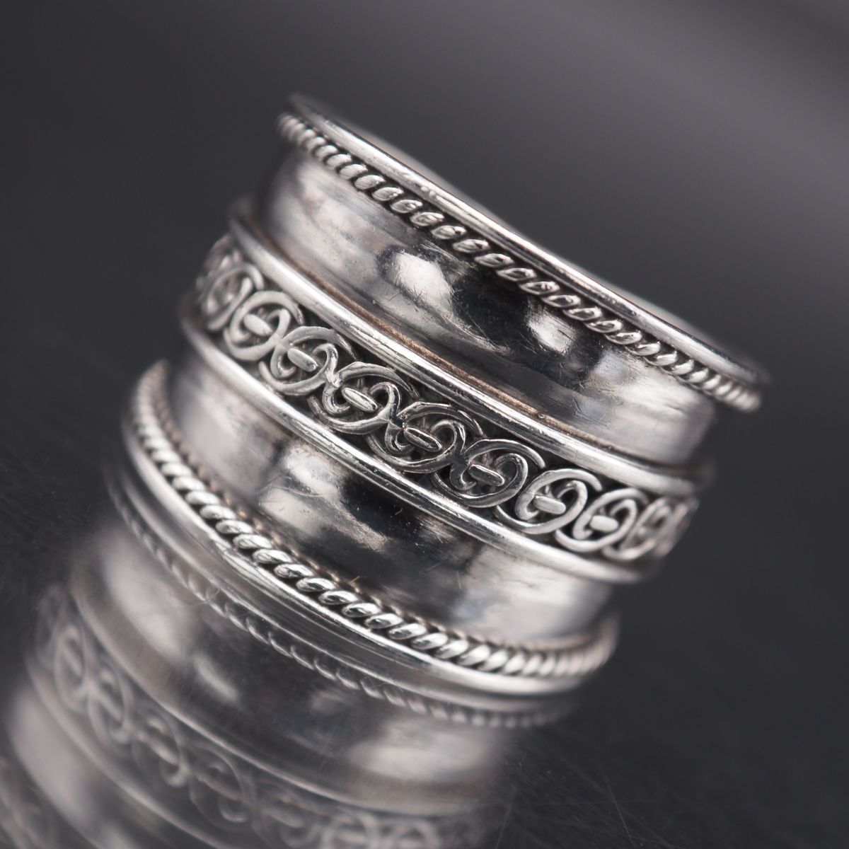 ヴィンテージ silver製 細め印台デザイン シルバーリングL417 H497 ヴィンテージ リング デザイン シルバー 指輪 17-18号 - メルカリ