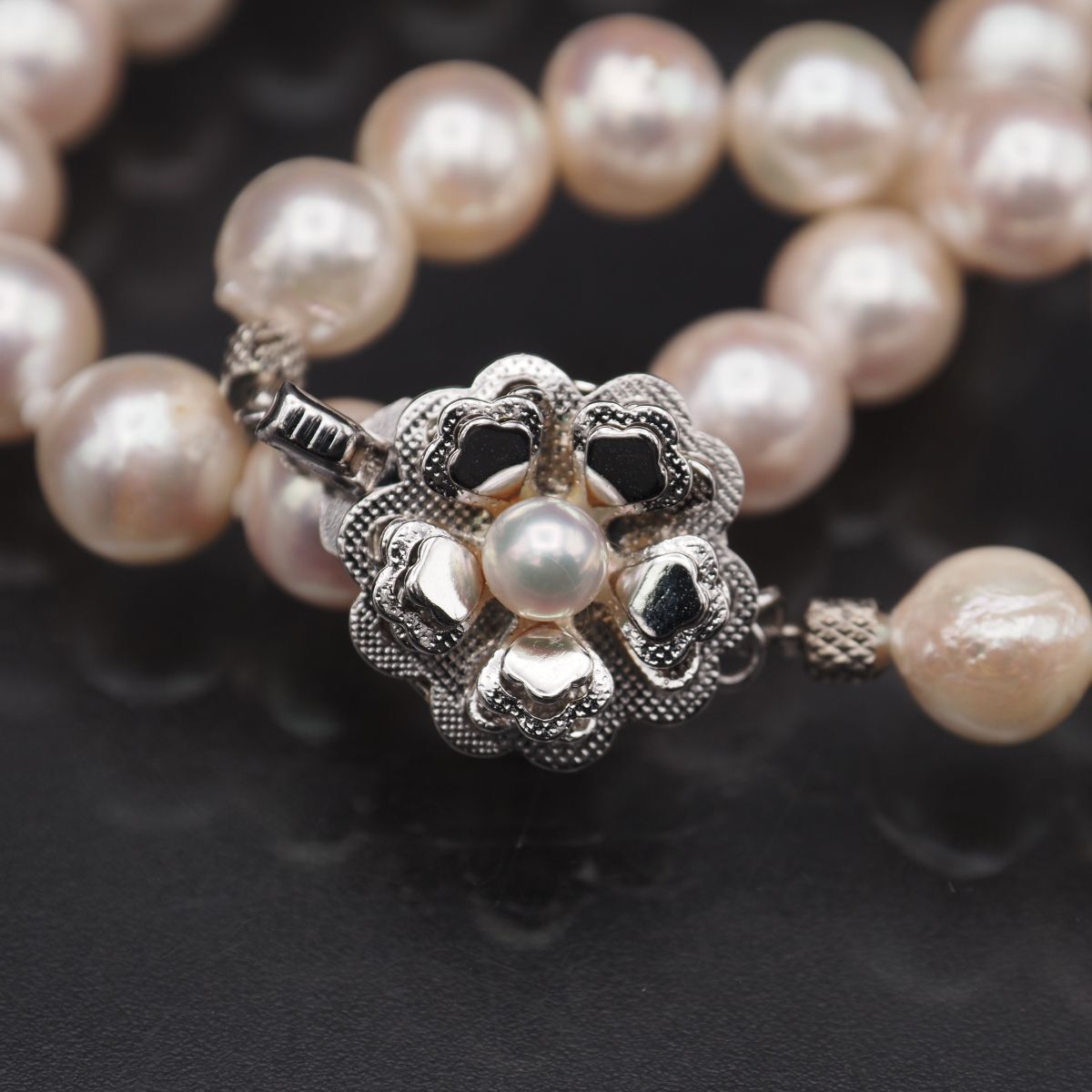 H230 本真珠 8.6mm珠 パール SILVER刻印 ネックレス デザイン H230 本真珠 8.6mm珠 パール SILVER刻印 ネックレス デザイン