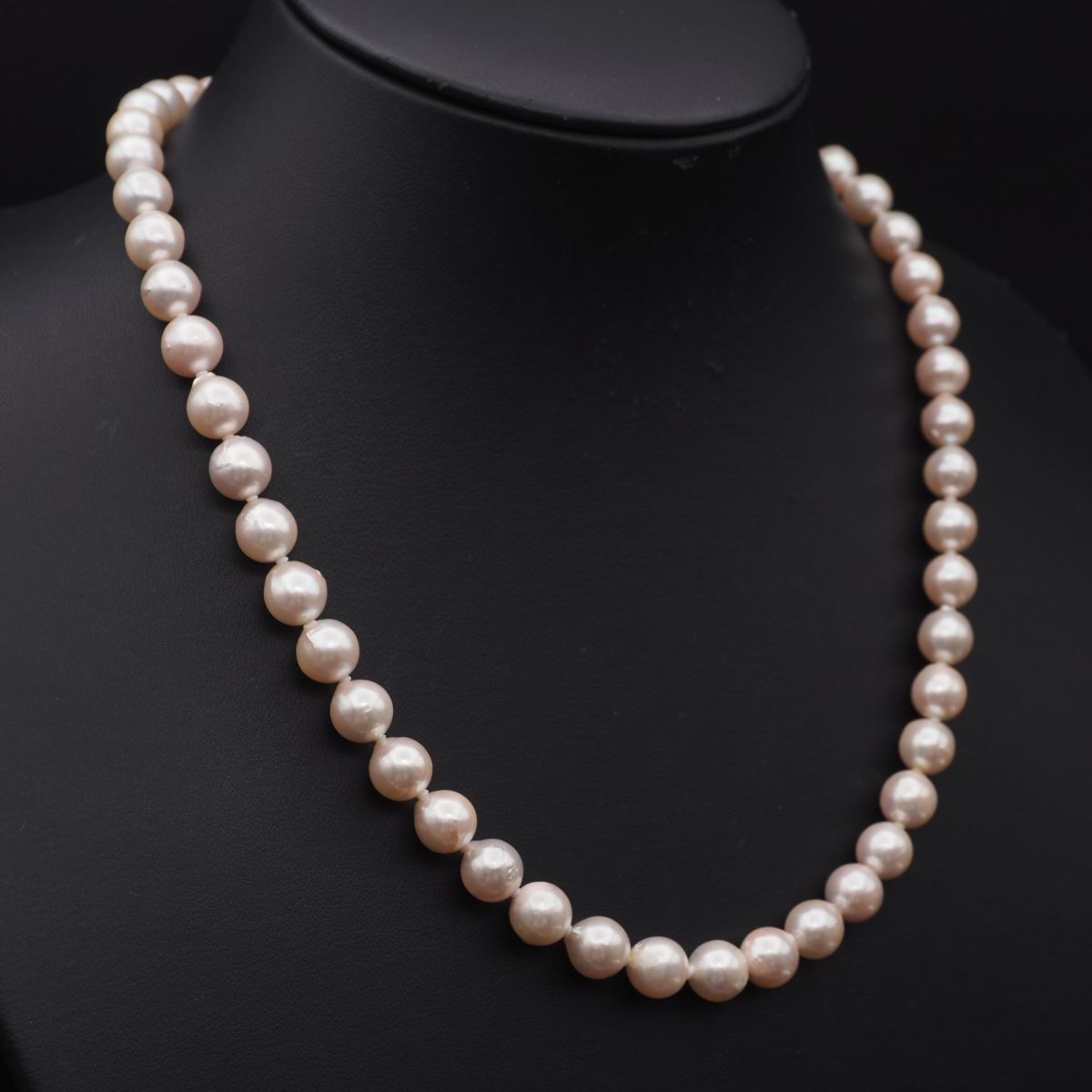 H230 本真珠 8.6mm珠 パール SILVER刻印 ネックレス デザイン