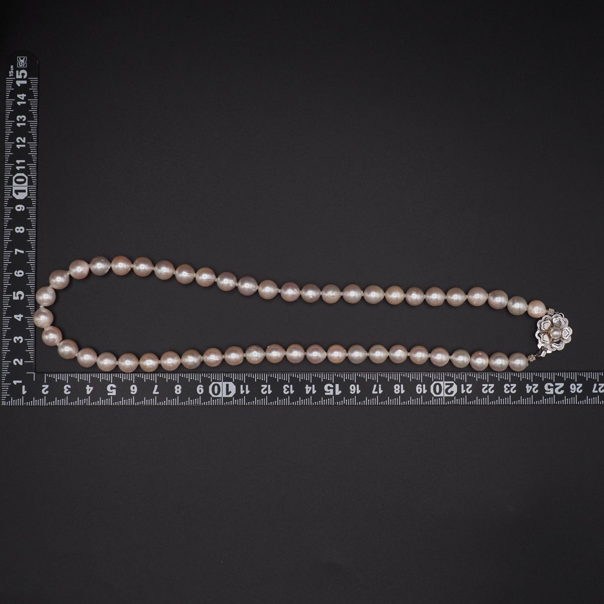 H230 本真珠 8.6mm珠 パール SILVER刻印 ネックレス デザイン