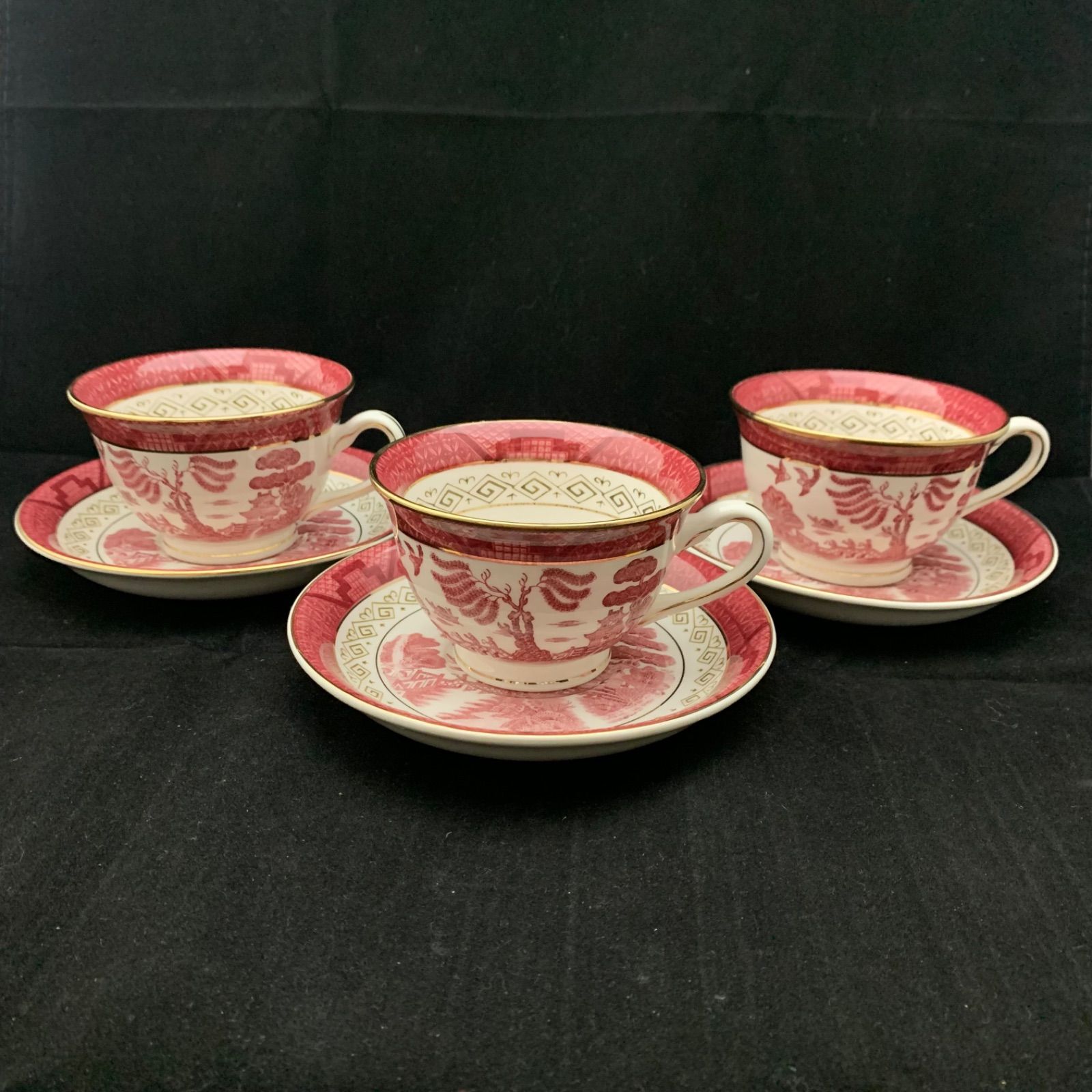 NIKKO ニッコー ダブルフェニックス 赤 山水 カップ＆ソーサー 6客