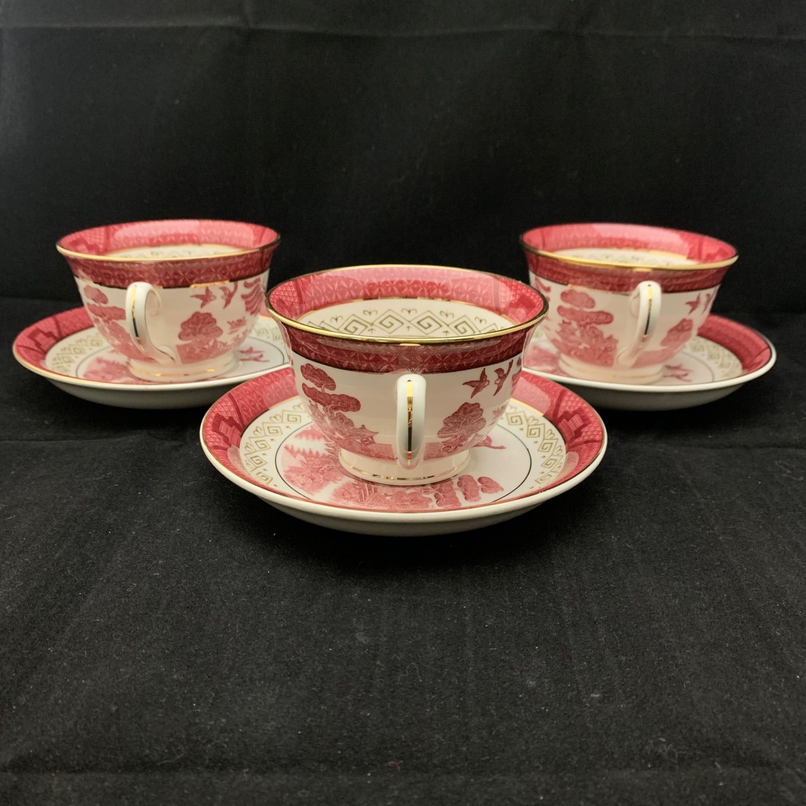 NIKKO ニッコー ダブルフェニックス 赤 山水 カップ＆ソーサー 6客