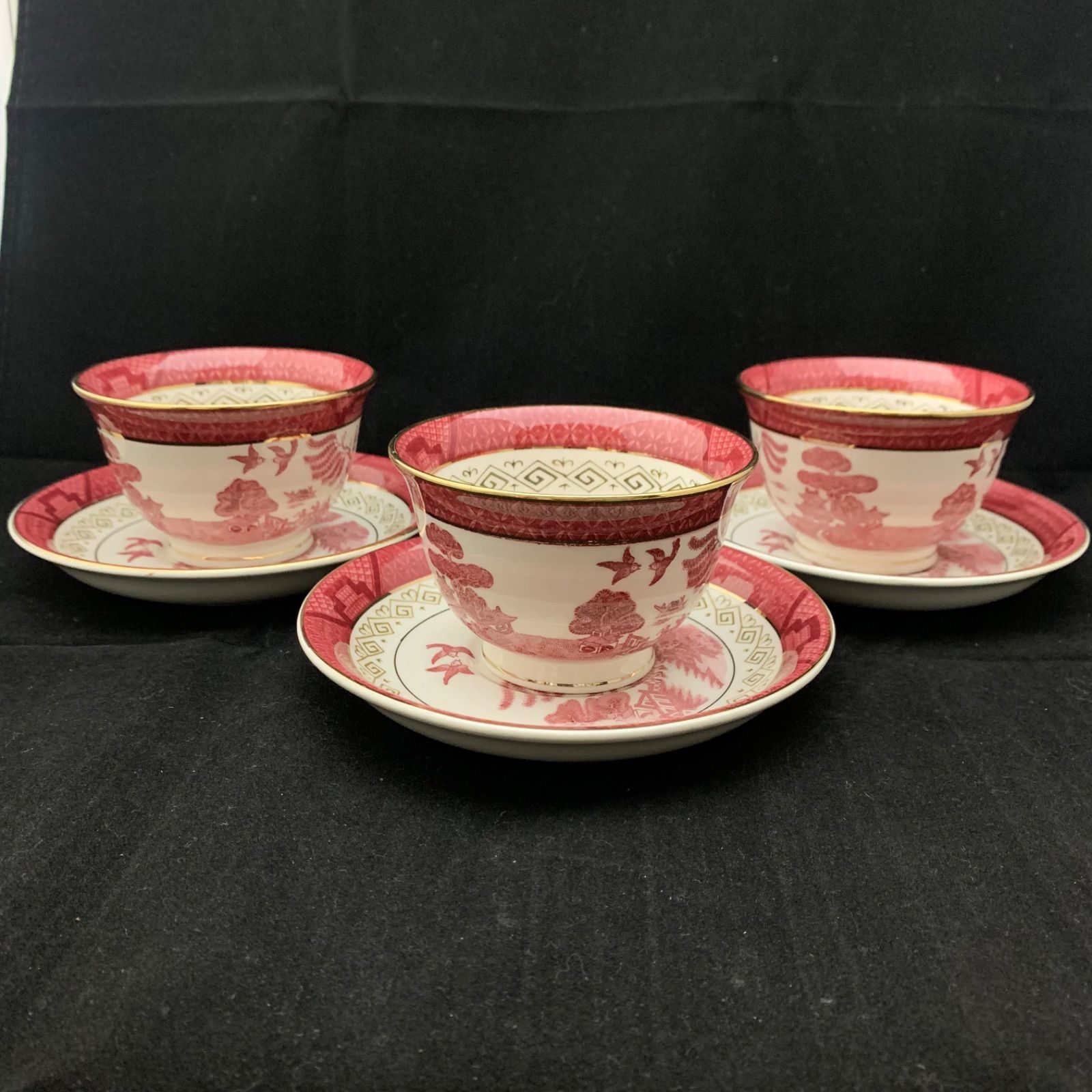 NIKKO ニッコー ダブルフェニックス 赤 山水 カップ＆ソーサー 6客