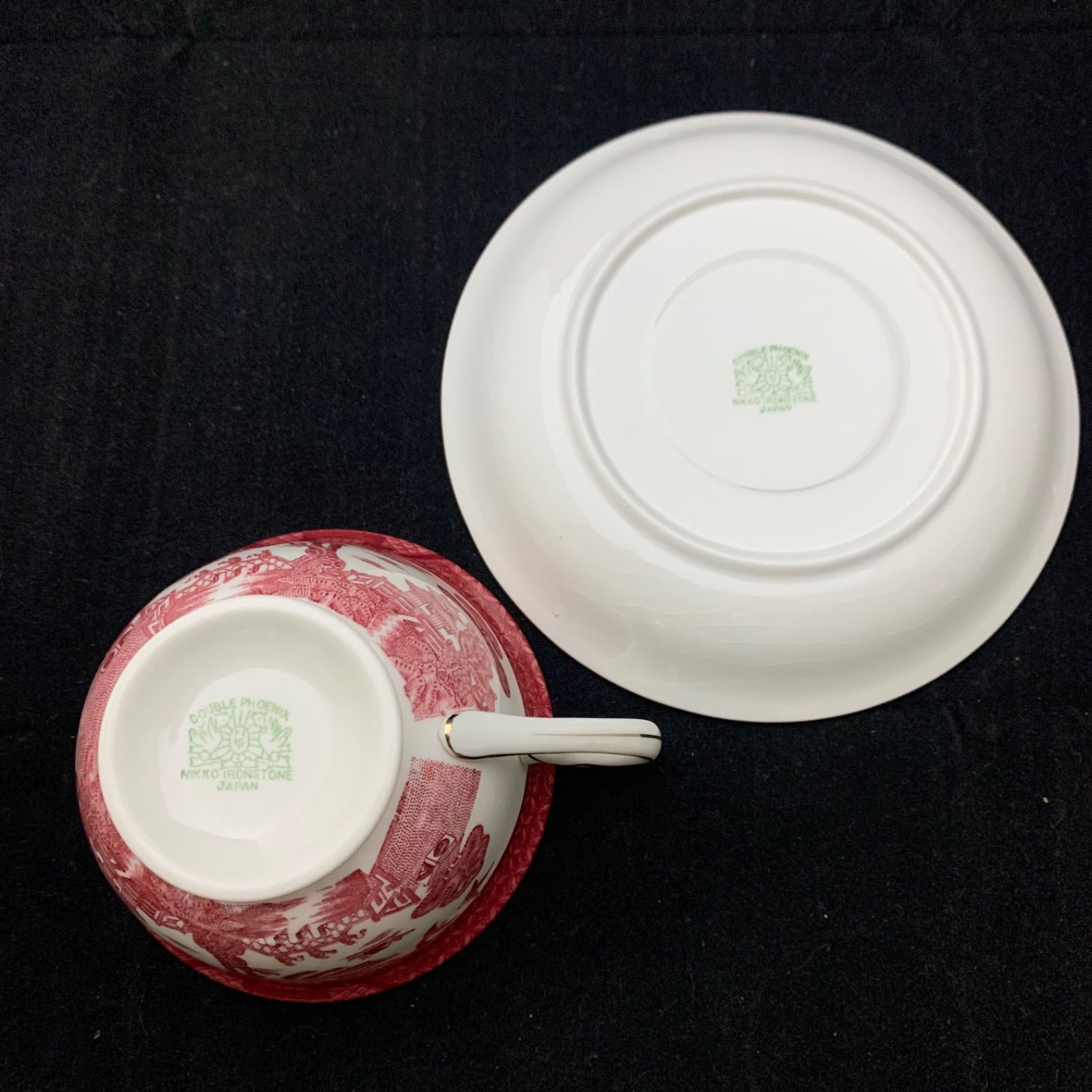 NIKKO ニッコー ダブルフェニックス 赤 山水 カップ＆ソーサー 6