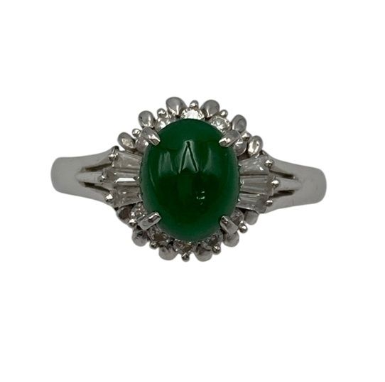 Pt900 ヒスイ(翡翠) ダイヤ0.36ct リング 17号 中古 D4 - メルカリ