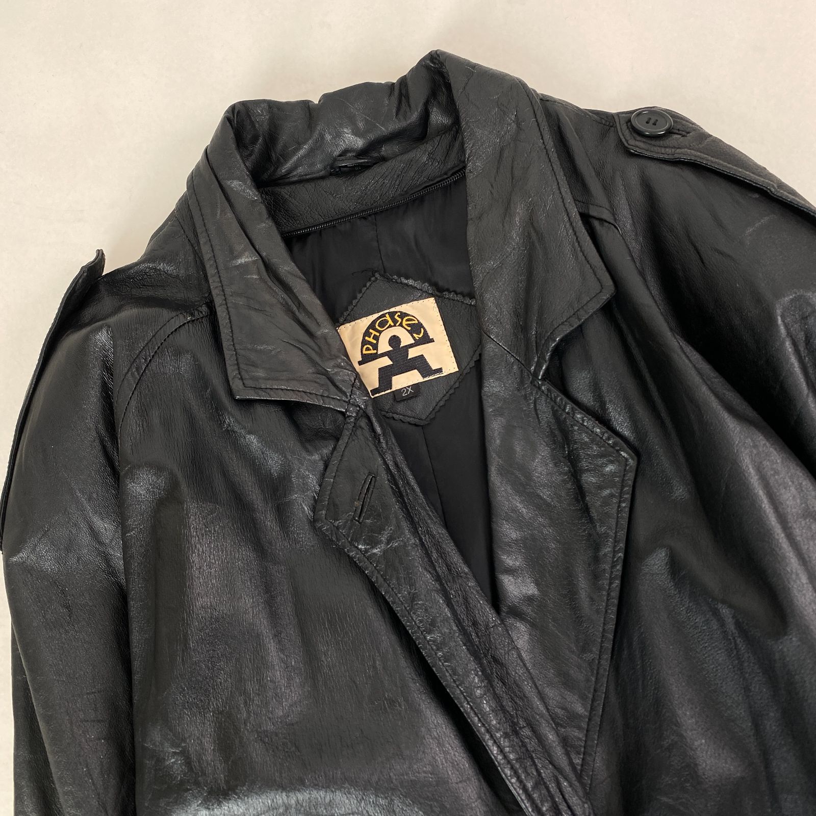 レザージャケット 奇跡の大きいサイズ レザートレンチコート 2WAY