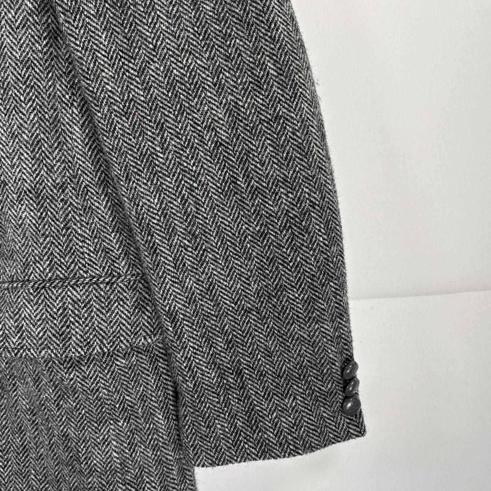 ハリスツイード テーラードジャケット ヘリンボーン new&lingwood ハリスツイード テーラードジャケット XL ヘリンボーン 総柄 ブラウン